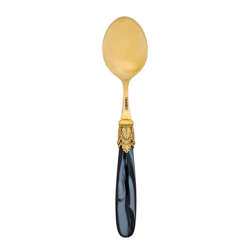 Black and Gold Mother of Pearl Tablespoon