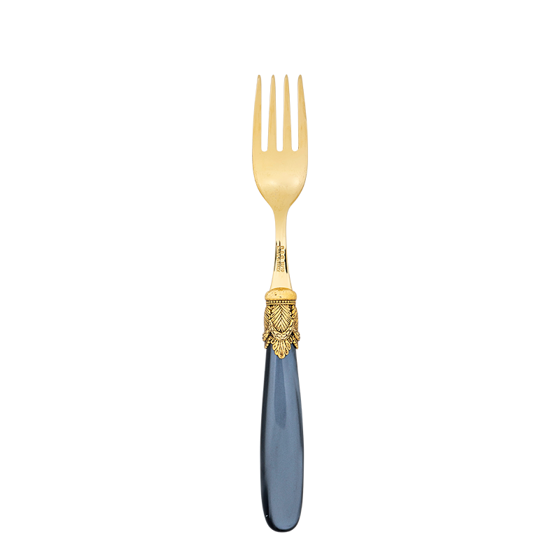 Black and Gold Mother of Pearl Dessert Fork