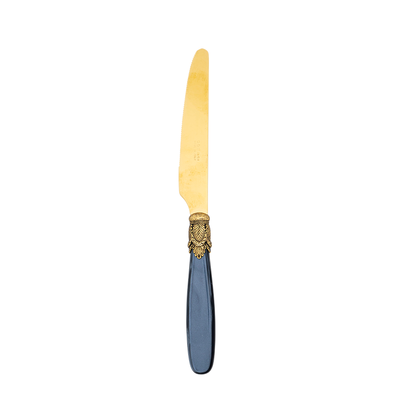 Black and Gold Mother of Pearl Dessert Knife