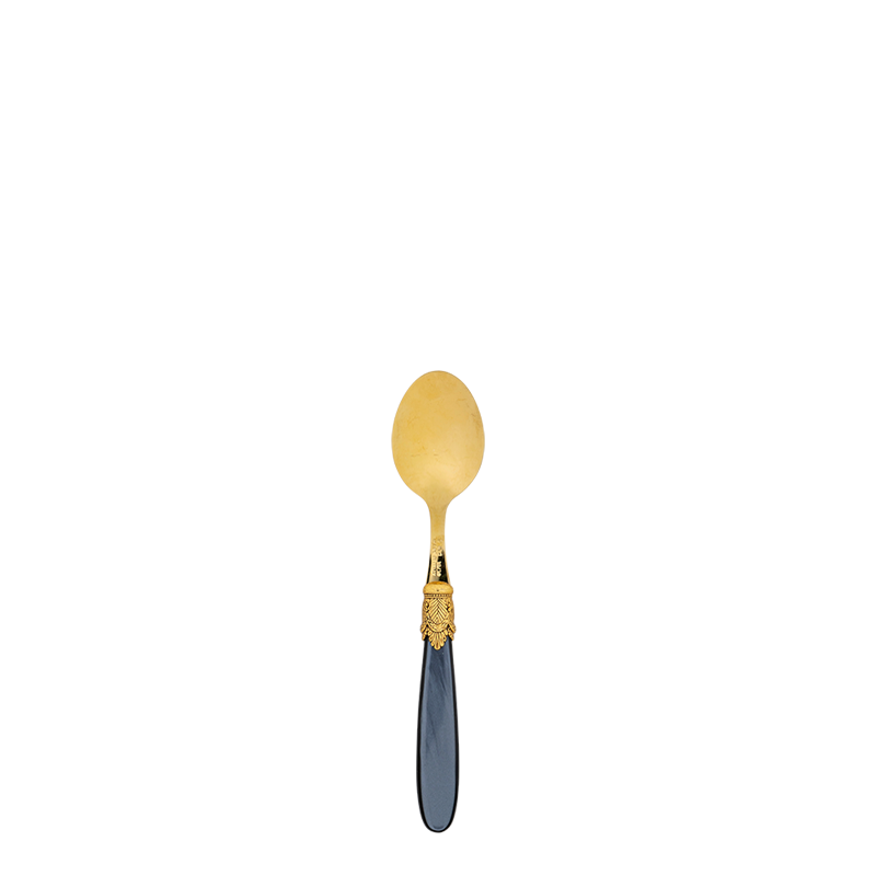 Black and Gold Mother of Pearl Mocha Spoon