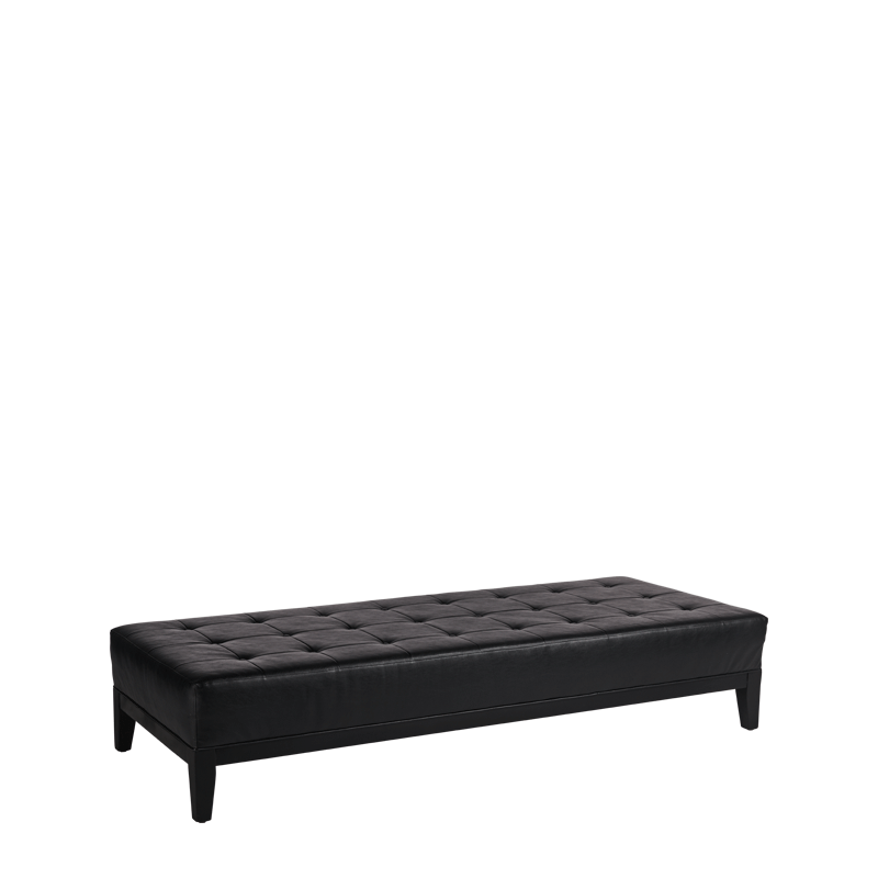 Button Ottoman in Black L 79