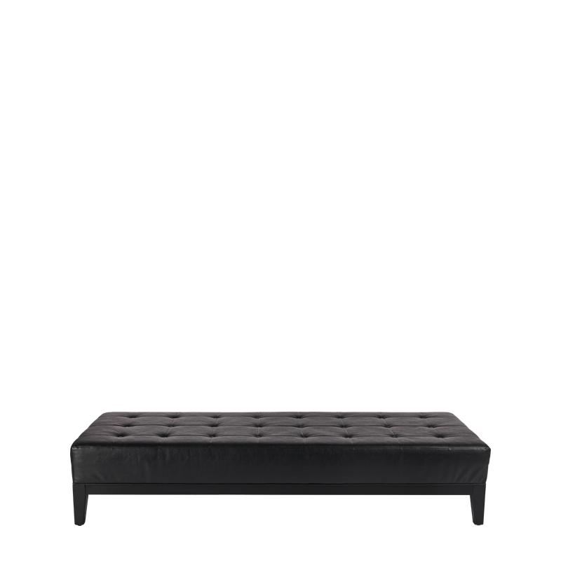 Button Ottoman in Black L 79