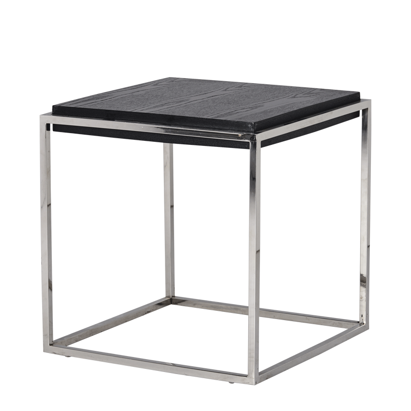 Chrome Square Coffee Table in Black