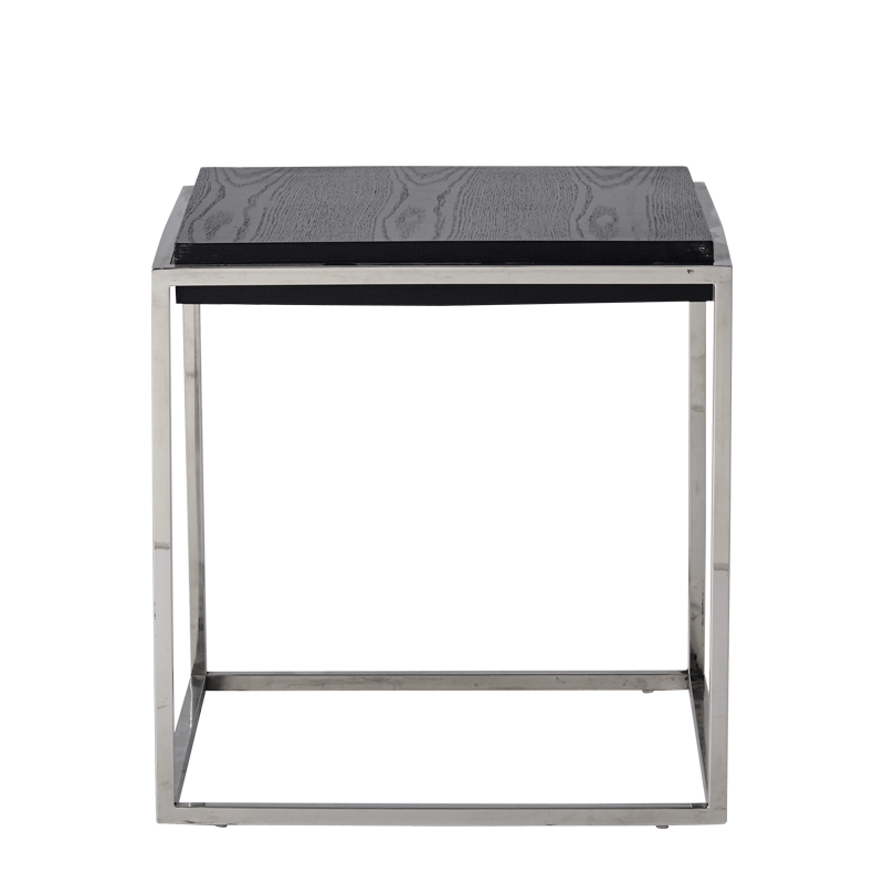 Chrome Square Coffee Table in Black