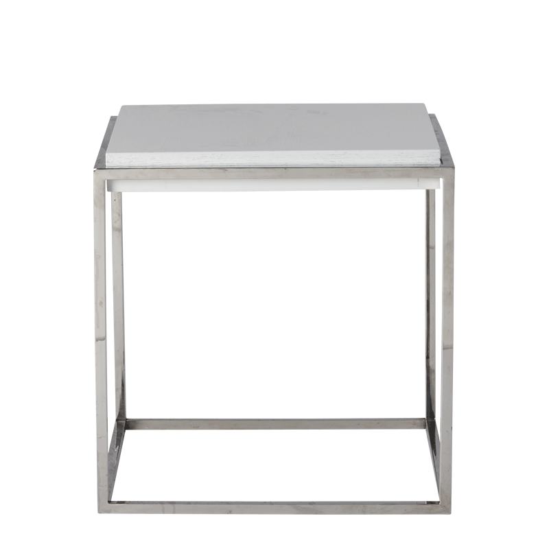 Chrome Square Coffee Table in White Hire Options Greathire London