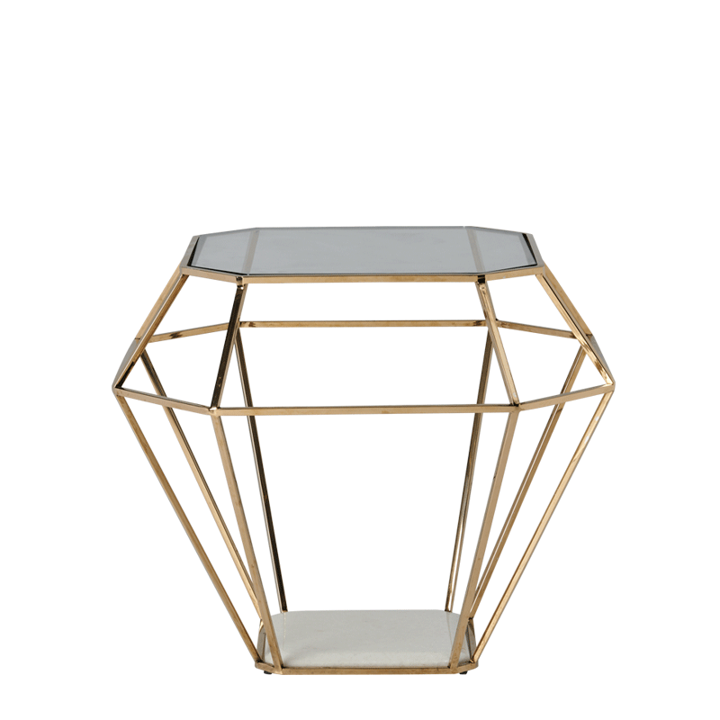 Diamond Occasional Table in Gold