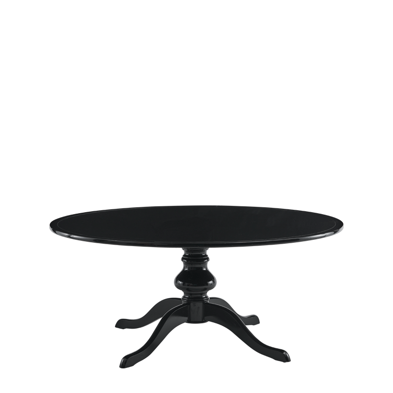 Isla Dining Table 6ft in Black with Black Table Top