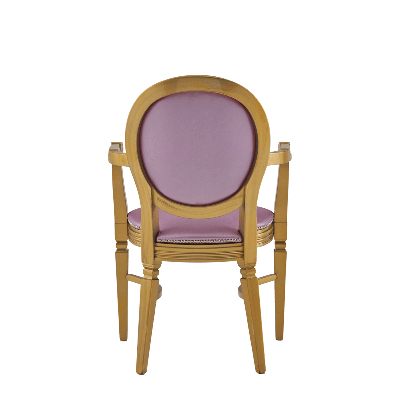 Chandelle Armchair in Gold with Icy Pink Seat Pad