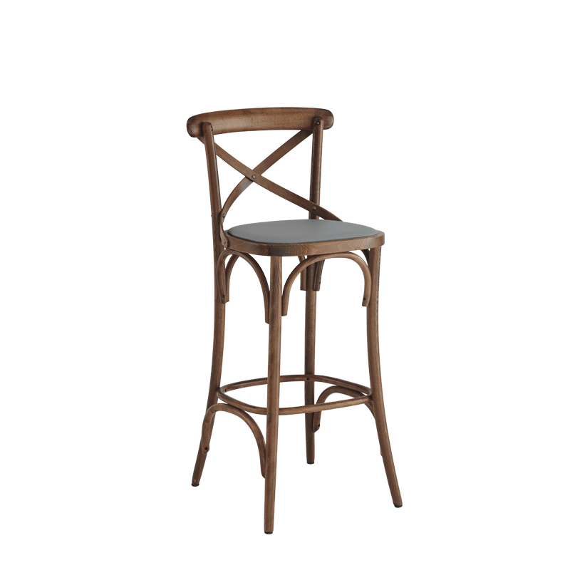 Coco Bar Stool in Natural with Grey Seat Pad