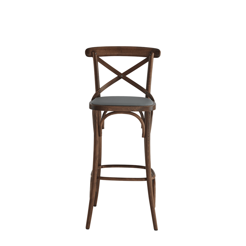 Coco Bar Stool in Natural with Grey Seat Pad