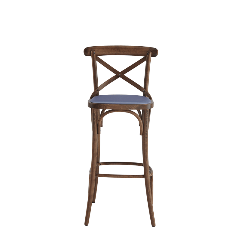 Coco Bar Stool in Natural with Lavender Seat Pad