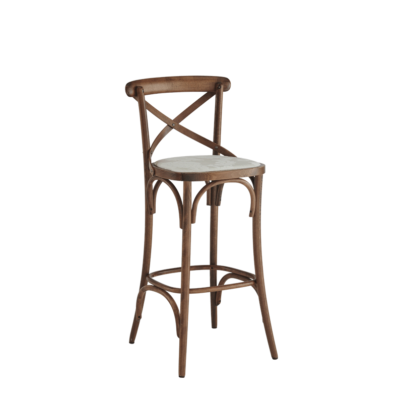 Coco Bar Stool in Natural with Vanilla Seat Pad