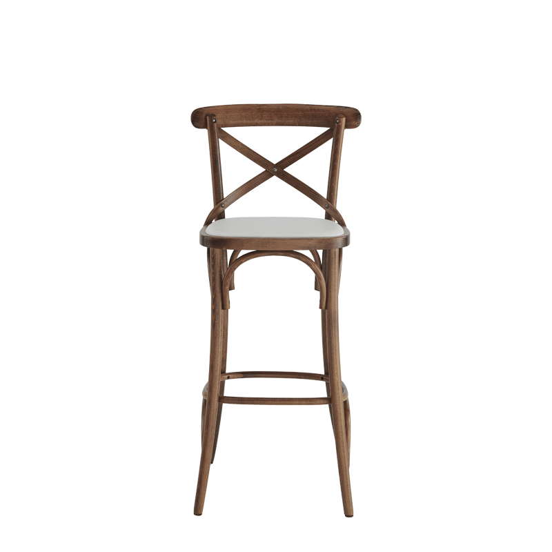 Coco Bar Stool in Natural with White Seat Pad