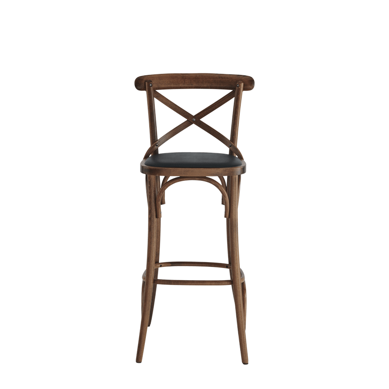 Coco Bar Stool in Natural with Black Seat Pad