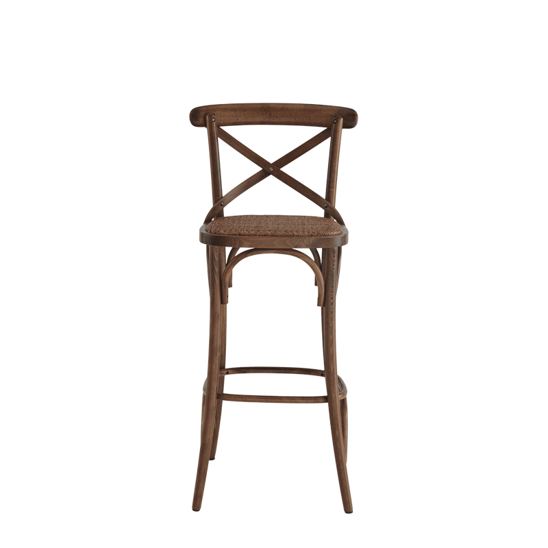 Coco Bar Stool in Natural with Cane Work Seat Pad