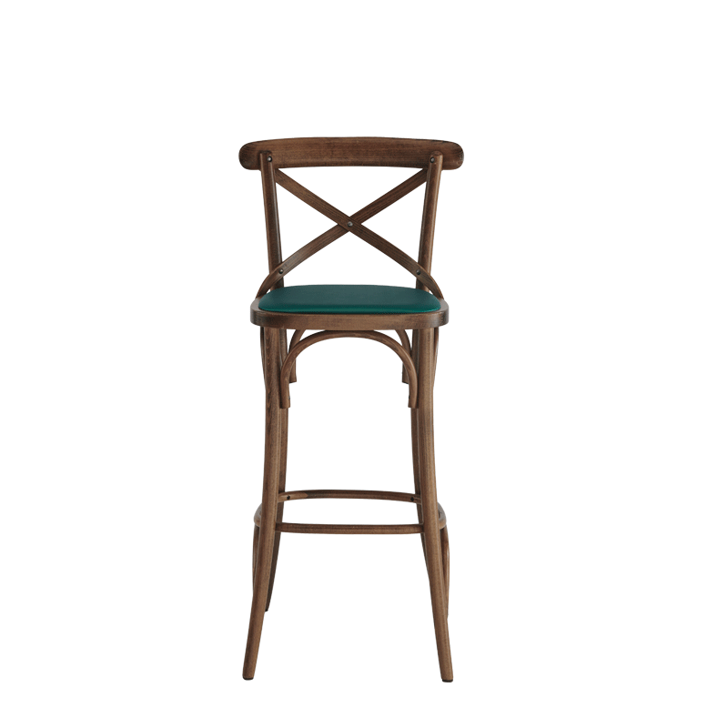 Coco Bar Stool in Natural with Emerald Seat Pad