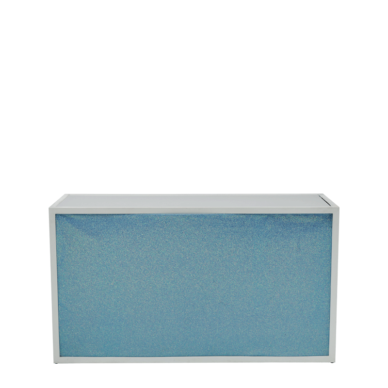 Unico Bar with White Frame and Baby Blue Glitter Panels
