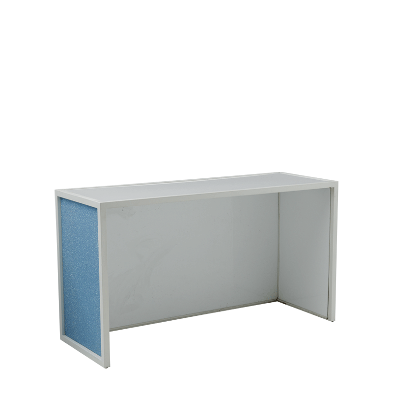 Unico Bar with White Frame and Baby Blue Glitter Panels