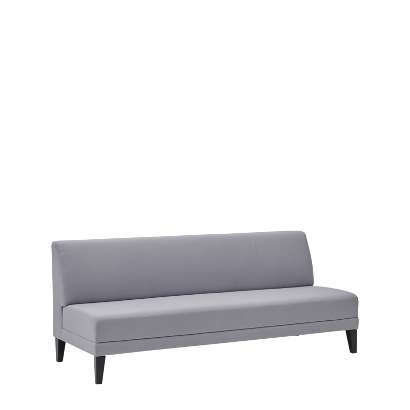 Sardinia Straight Smooth Back Sofa in Grey