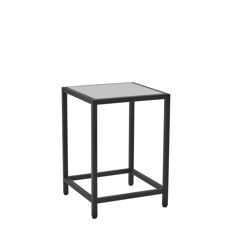 Unico Square Occasional Table with Black Frame and White Top