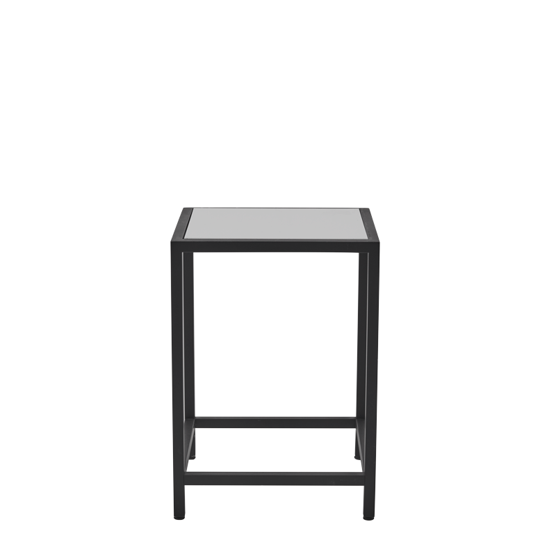 Unico Square Occasional Table with Black Frame and White Top