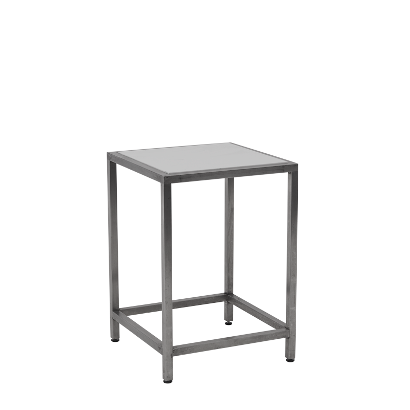 Unico Square Occasional Table - Stainless Steel Frame - White Top