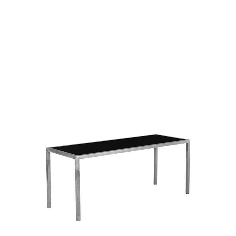 Unico Rectangular Dining Table - Steel Frame - Black Top