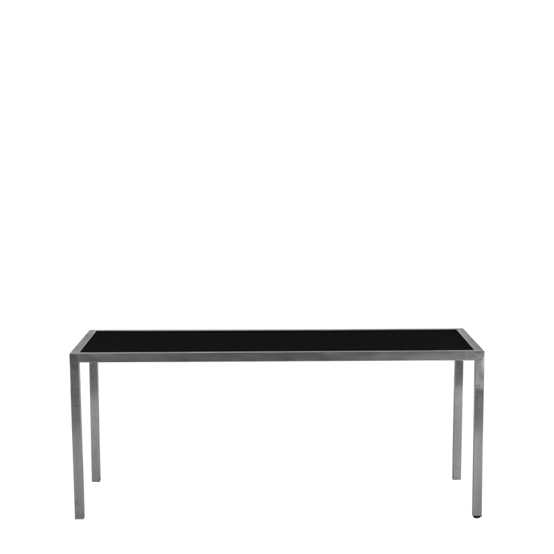 Unico Rectangular Dining Table - Steel Frame - Black Top