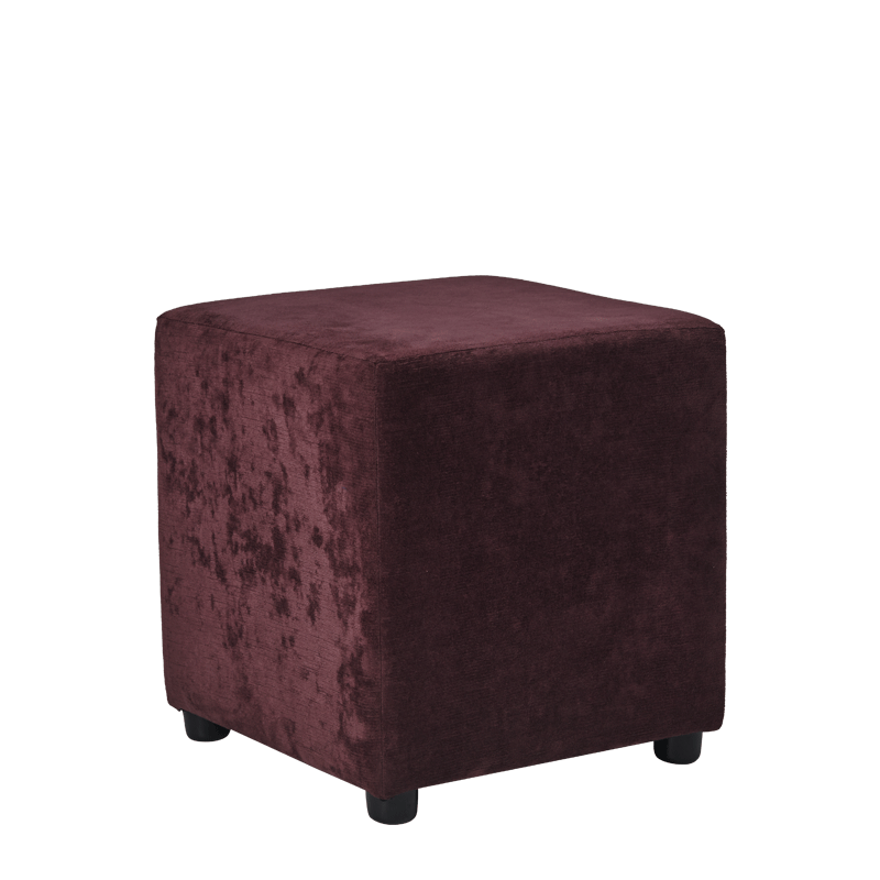 Rochelle Square Ottoman in Amethyst Purple Velvet