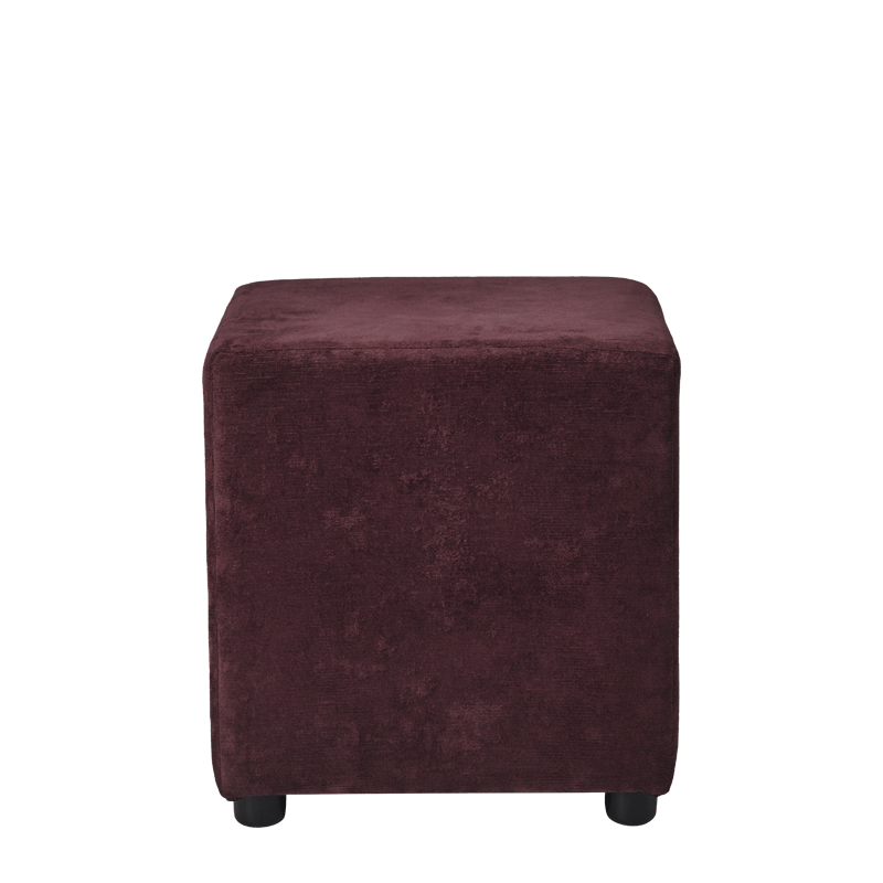 Rochelle Square Ottoman in Amethyst Purple Velvet
