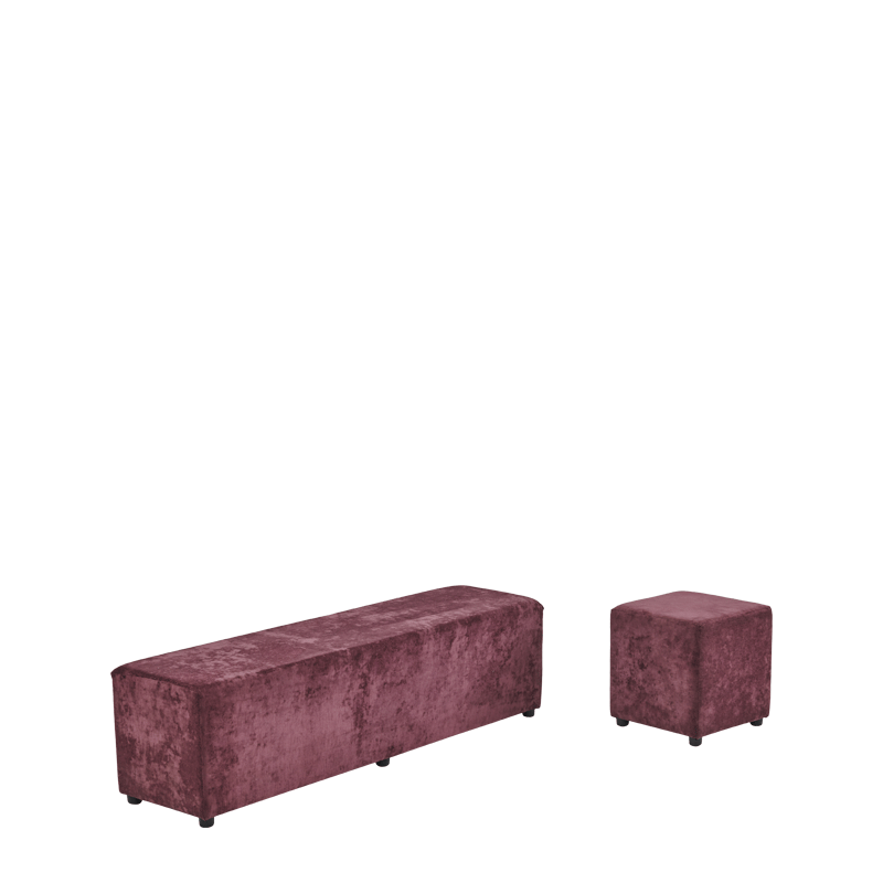 Rochelle Square Ottoman in Amethyst Purple Velvet