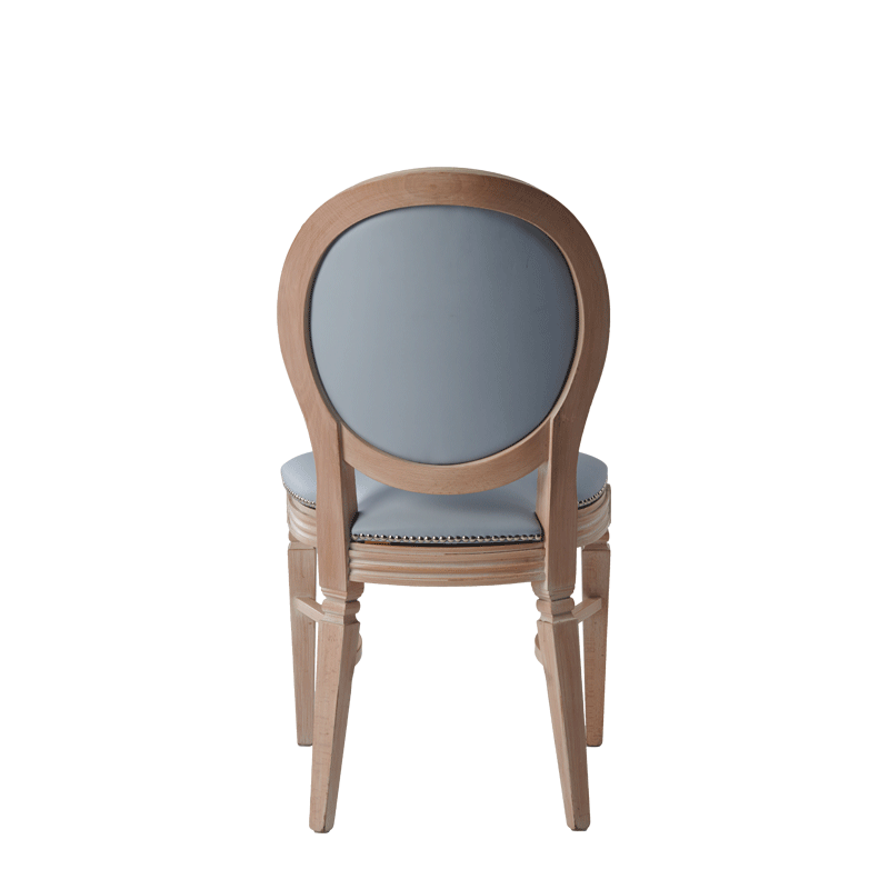 Chandelle Chair in Ivory with Baby Blue Seat Pad