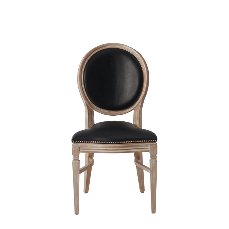 Chandelle Chair in Ivory with Black Seat Pad