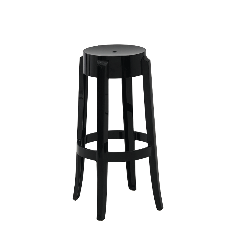 Charles Ghost Bar Stool in Black