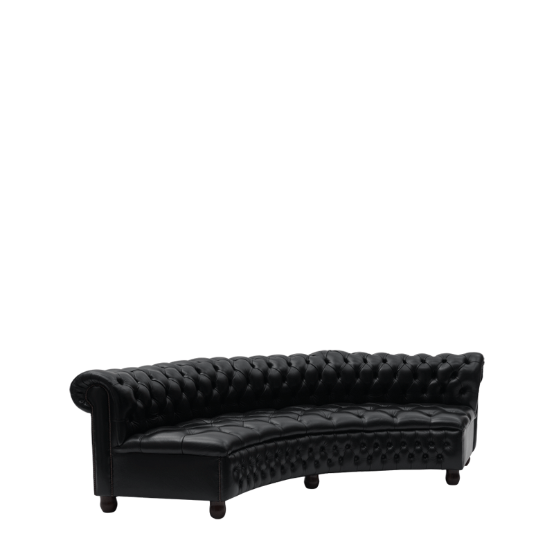 Chesterfield Curved Sofa in Black