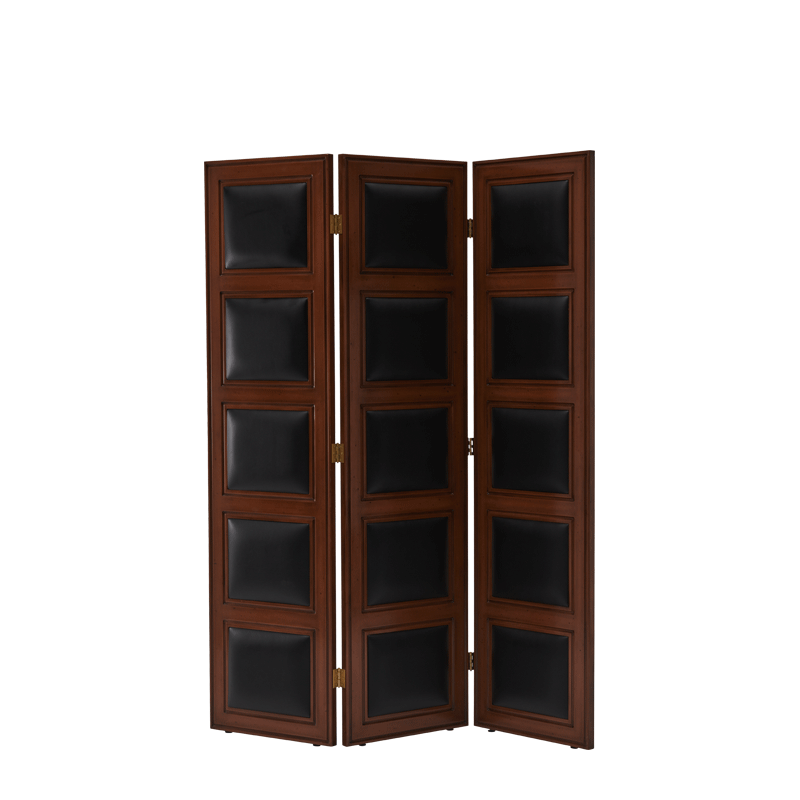 CKC Screen in Antique Walnut Frame with Black Panels