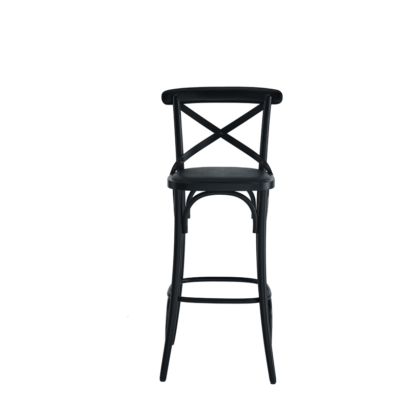 Coco Bar Stool in Black with Black Seat Pad