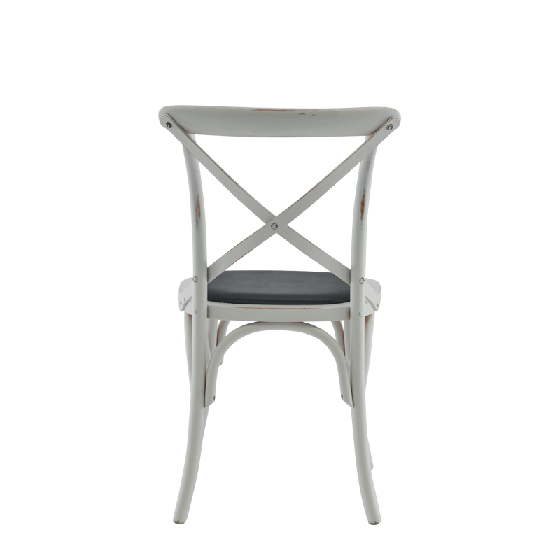 Coco Chair in White with Black Seat Pad