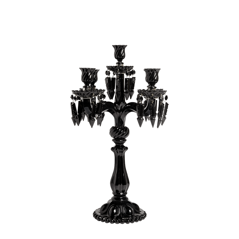 Crystal Drop Candelabra in Black