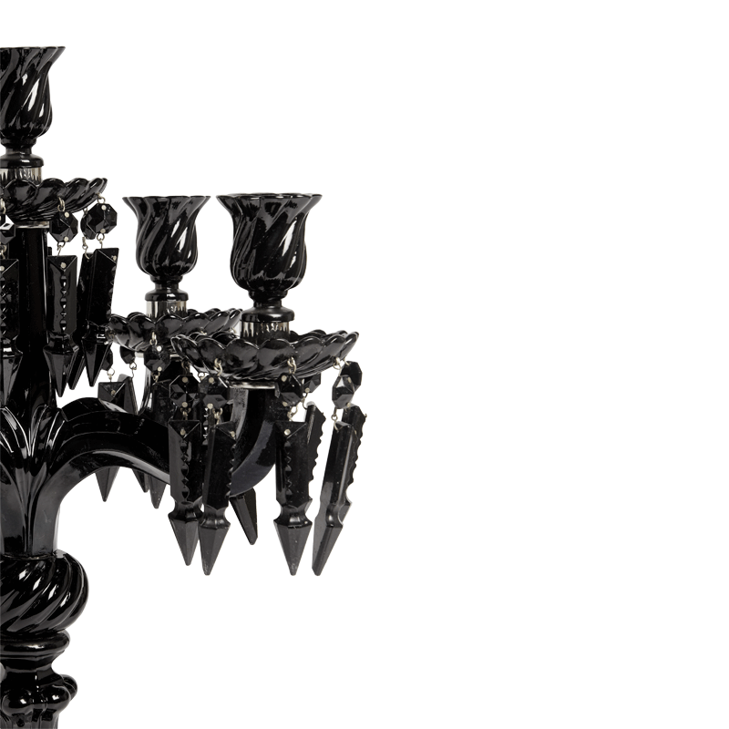 Crystal Drop Candelabra in Black