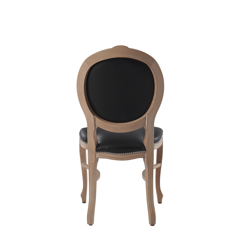 Louise Chair in Ivory with Black Seat Pad