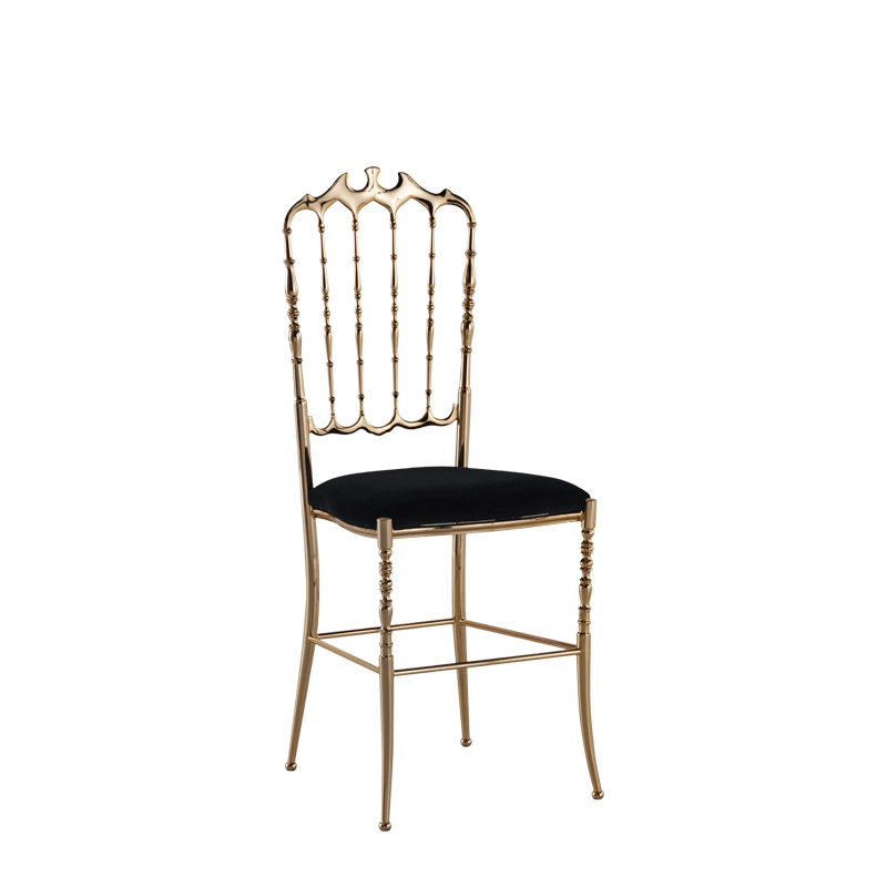 Napoleon Chair in Gold with Black Seat Pad