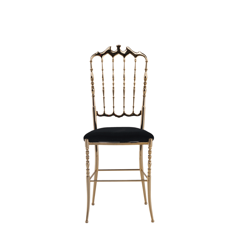 Napoleon Chair in Gold with Black Seat Pad