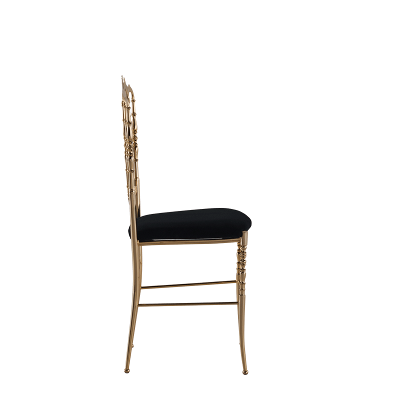 Napoleon Chair in Gold with Black Seat Pad
