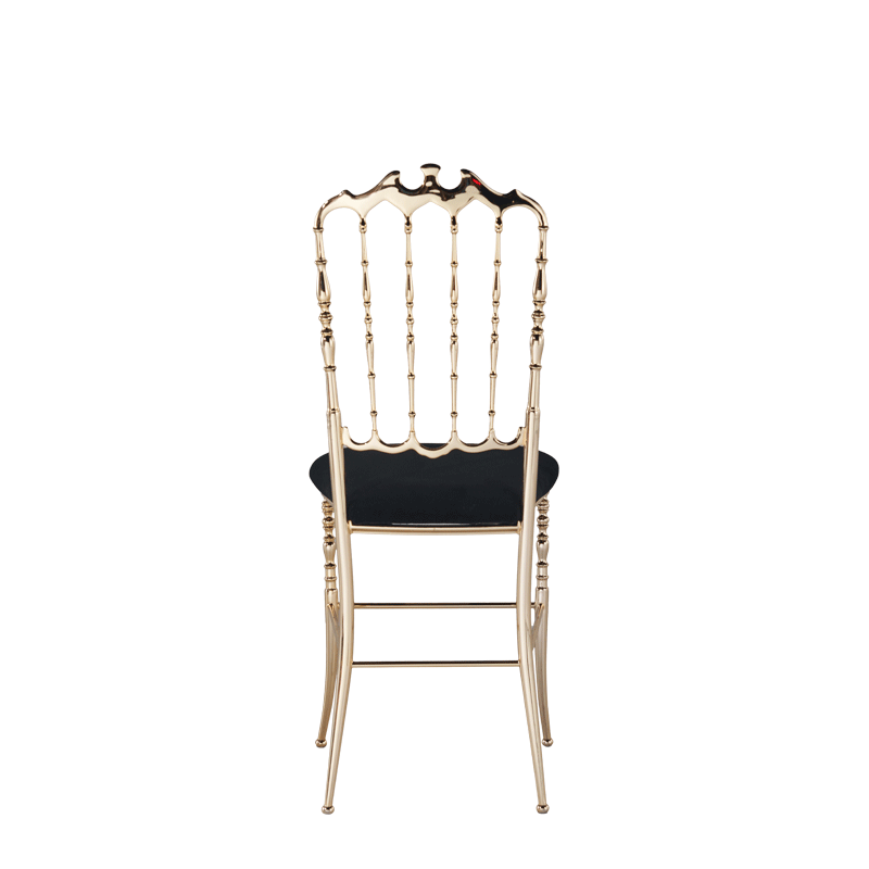 Napoleon Chair in Gold with Black Seat Pad