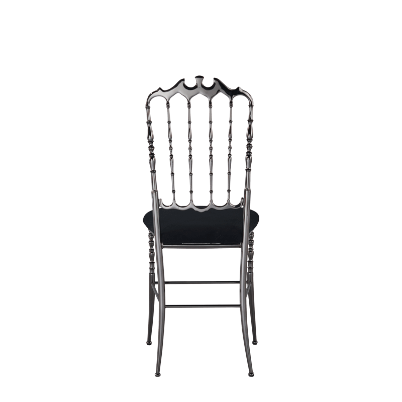 Napoleon Chair in Gunmetal with Black Seat Pad