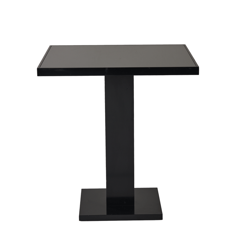 Olympic Café Table in Black with Smoked Mirror Top