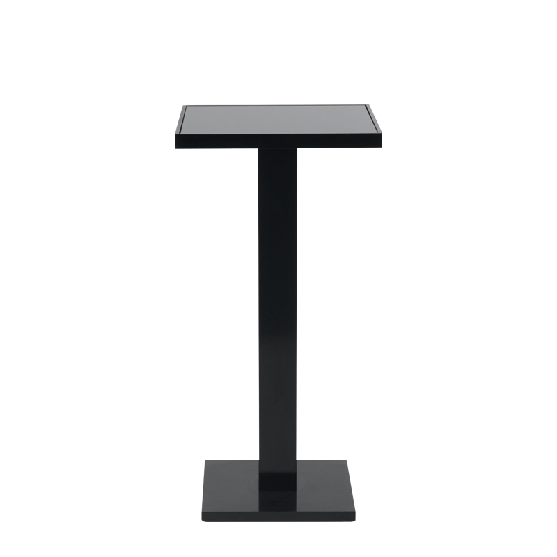 Olympic Poseur Table in Black with Smoked Mirror Top