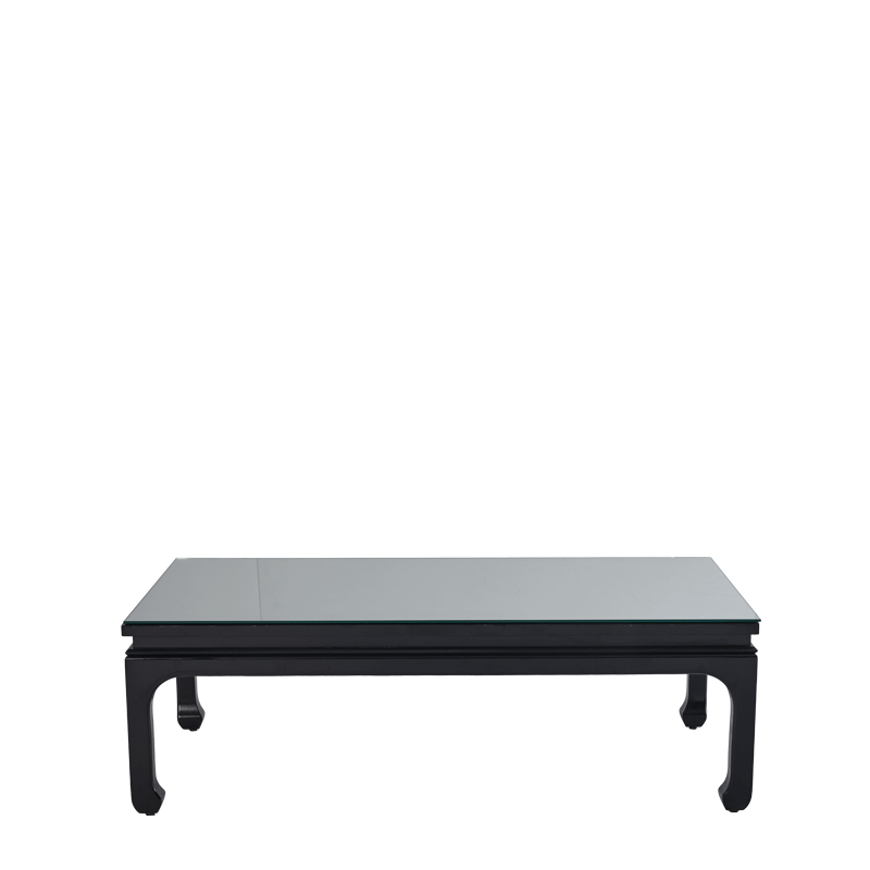 Shanghai Coffee Table in Black with Mirror Top