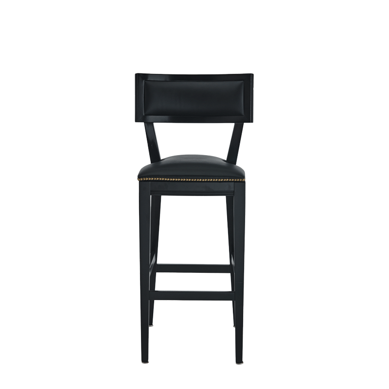 The Bogart Bar Stool in Black with Black Seat Pad